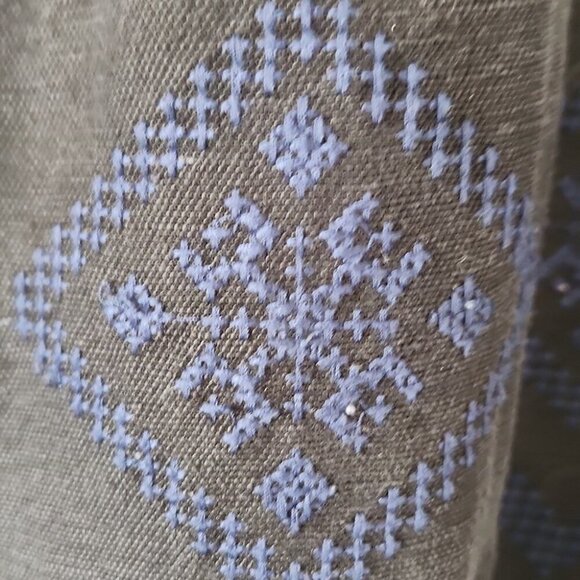 ARITZIA | Wilfred Trompette Linen Dress Embroidered Black Sz XXS - Picture 7 of 9